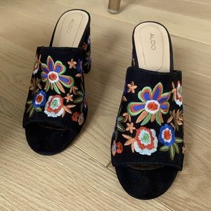 Aldo Yaessi Embroidered Floral Mules